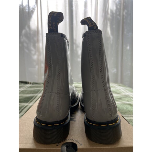 Dr Martens 1460 Patent Leather Boots 'Gray', Size: 10 (Women) NEW in BOX! - Picture 4 of 8